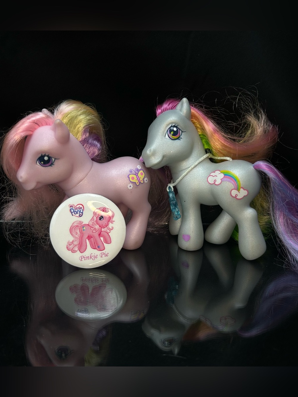 My Little Pony Lot G3 Rainbow Dash Fluttershy & Pinkie Pie Button